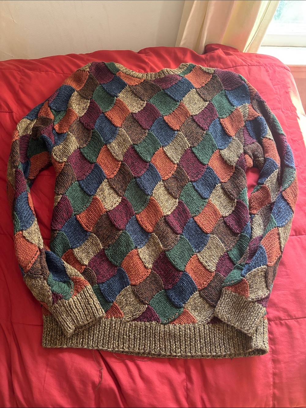 Multicolor Patchwork Knit Sweater